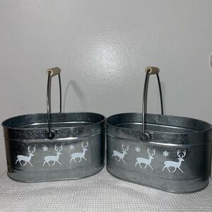 Christmas metal pails - target bullseye section